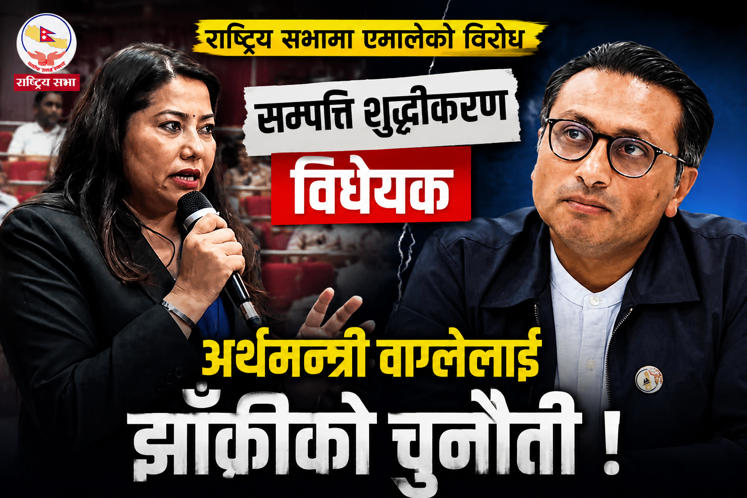 सम्पत्ति शुद्धीकरण विधेयक समितिमा पठाउन झाँक्रीको माग, अर्थमन्त्री वाग्लेलाई प्रमाण देखाउन चुनौती